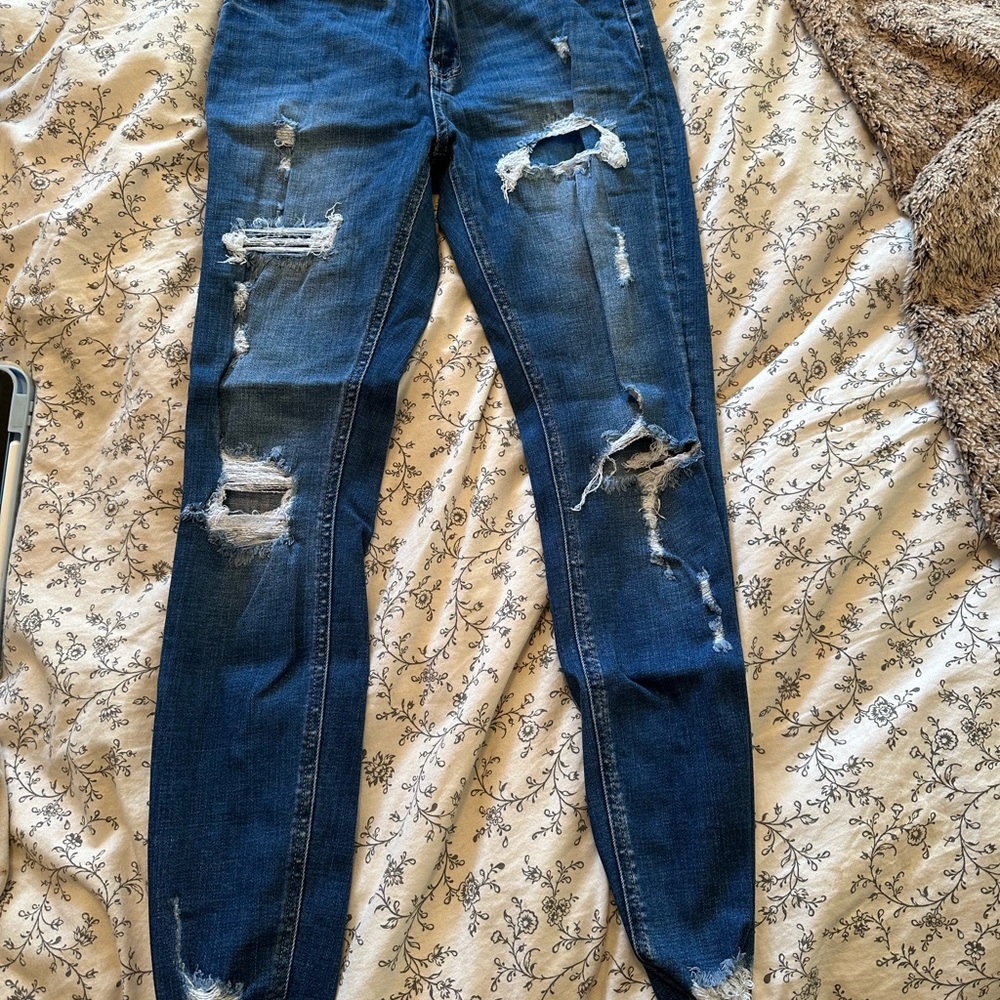 KanCan Dark Blue Distressed Skinny Jeans